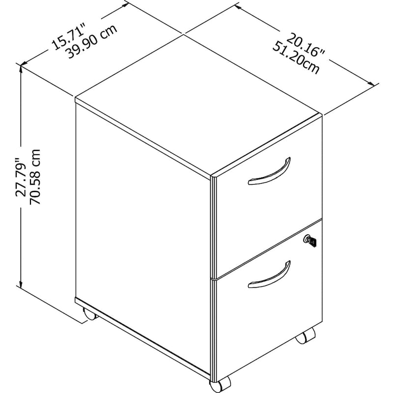2-drawer Mobile File Cabinet