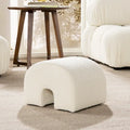 16 Boucle Faux Sherpa Upholstered Arched Footstool Ottoman