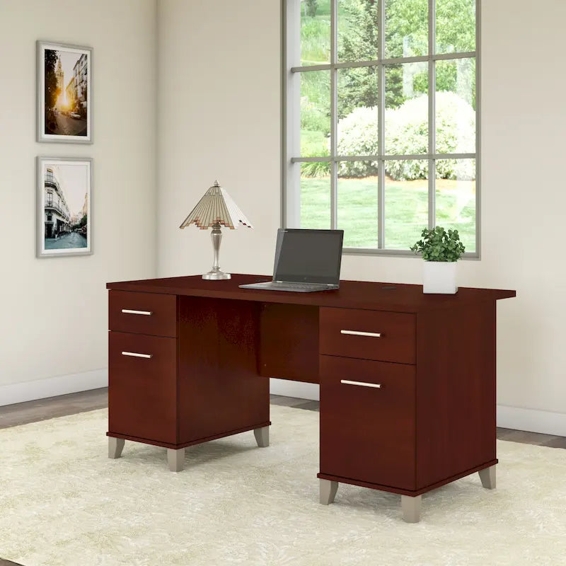 60W Office Computer Desk with Drawers