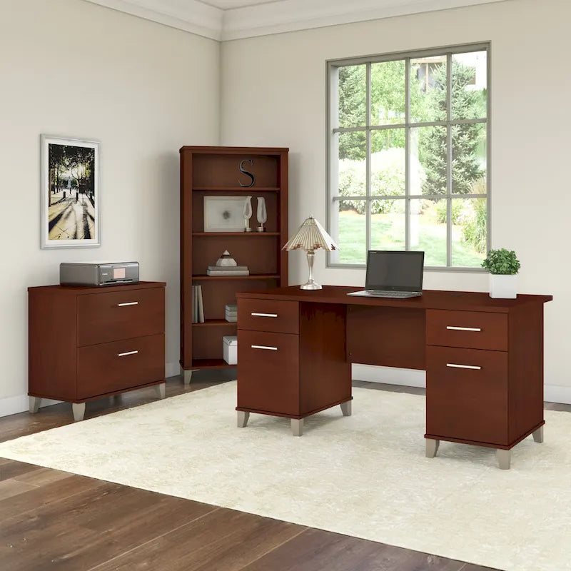 60W Office Computer Desk with Drawers