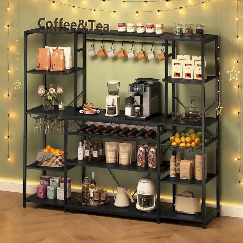 Bakers Rack Coffee Bar Wine Rack Storage Shelves