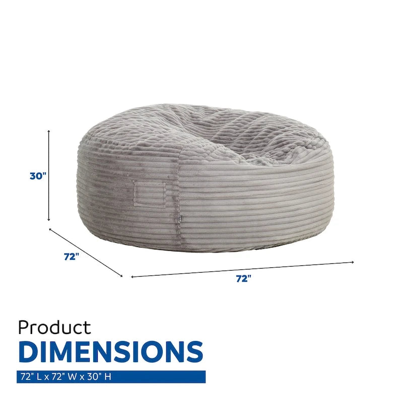 6ft Faux Fur Foam Bean Bag